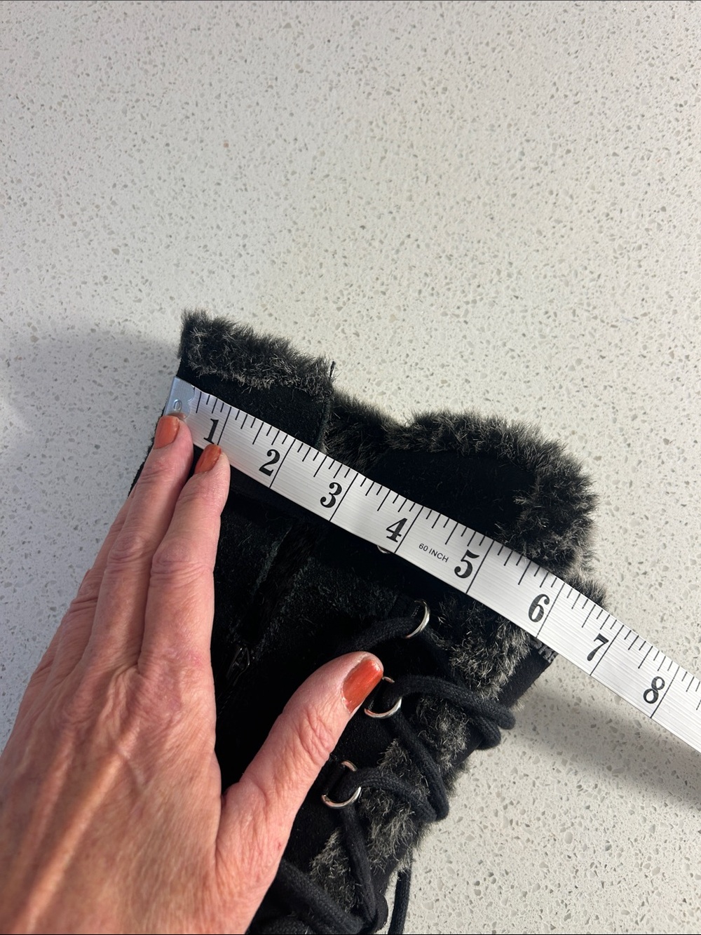 Skechers Black Suède Faux-Fur Lace-Up Tall winter Boots❤️9 - Picture 12 of 15